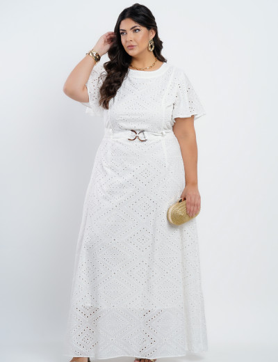 Vestido Longo Lasie Com Fivela Branco