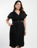 Vestido Midi Tubinho Alfaiataria Twill Preto