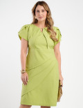 Vestido Midi Viscose Algodão Com Detalhe Vivo Verde 