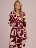 Vestido Midi Estampado Vinho