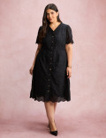 Vestido Lasie Com Botões Preto 