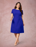 Vestido Midi Com Vivo Azul