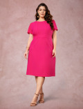 Vestido Midi Com Vivo Pink