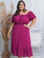 Vestido Viscose Liso Roxo