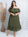 Vestido Viscose Liso Musgo