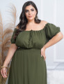 Vestido Viscose Liso Musgo