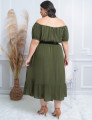 Vestido Viscose Liso Musgo