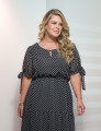 Vestido Chiffon Poá Preto