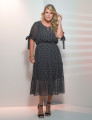 Vestido Chiffon Poá Preto