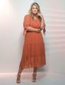 Vestido Chiffon Poá Laranja