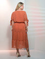 Vestido Chiffon Poá Laranja