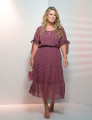 Vestido Chiffon Poá Roxo