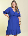 Vestido Curto Liso Azul