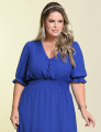 Vestido Curto Liso Azul