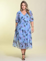 Vestido Chiffon Estampado Lilás
