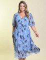 Vestido Chiffon Estampado Lilás