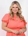 Vestido Chiffon Liso Laranja
