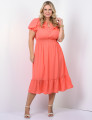 Vestido Chiffon Liso Laranja