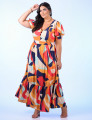 Vestido Silk Estampado Bege