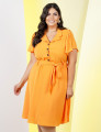 Vestido Twill Liso Laranja