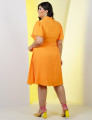 Vestido Twill Liso Laranja