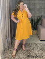 Vestido Twill Liso Laranja
