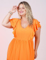 Vestido Curto Liso Laranja