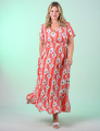 Vestido Longo Crepe Coral