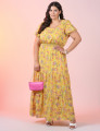 Vestido Longo Crepe Amarelo