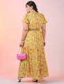 Vestido Longo Crepe Amarelo