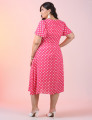 Vestido Poá Crepe Rosa 