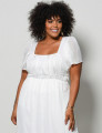 Vestido Midi Chiffon Liso Branco