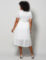 Vestido Midi Chiffon Liso Branco