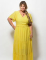 Vestido Longo Poliviscosse Liso Amarelo