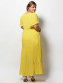 Vestido Longo Poliviscosse Liso Amarelo