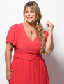 Vestido Longo Poliviscosse Liso Vermelho