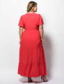 Vestido Longo Poliviscosse Liso Vermelho