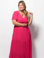 Vestido Longo Poliviscosse Liso Pink