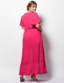 Vestido Longo Poliviscosse Liso Pink