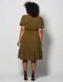 Vestido Curto Crepe Liso Musgo