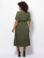 Vestido Midi Viscose Liso Musgo