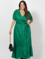 Vestido Longo Tricoline Liso Envelope Verde 