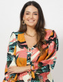 Vestido Longo Viscose Botões Frontal Salmão
