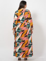 Vestido Longo Viscose Botões Frontal Salmão