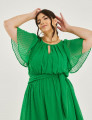 Vestido Longo Chiffon Decote Gota Verde