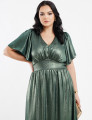 Vestido Longo Crepe Dunas Foil Verde 