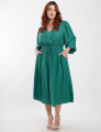 Vestido Midi Viscose Poliamida Pesponto Verde 