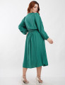 Vestido Midi Viscose Poliamida Pesponto Verde 
