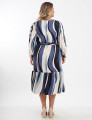 Vestido Midi Viscose Cinto Faixa Azul