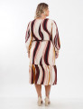 Vestido Midi Viscose Cinto Faixa Marrom
